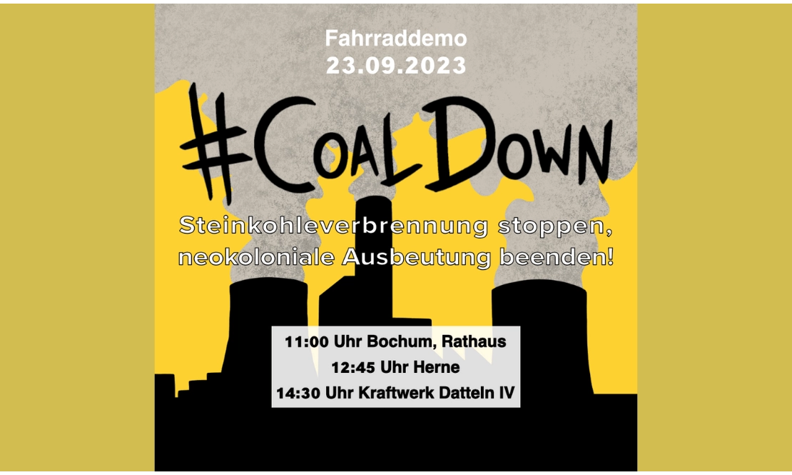 Bündnis #CoalDown: Fahrraddemo zum Kraftwerk Datteln 4 (Bochum)