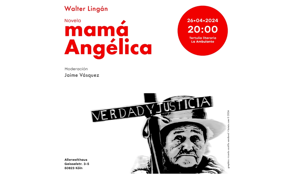 Tertulia abril 2024: Walter Lingán sobre su novela más reciente mamá Angélica