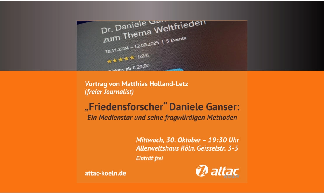 Vortrag mit Diskussion: Friedensforscher Daniele Ganser