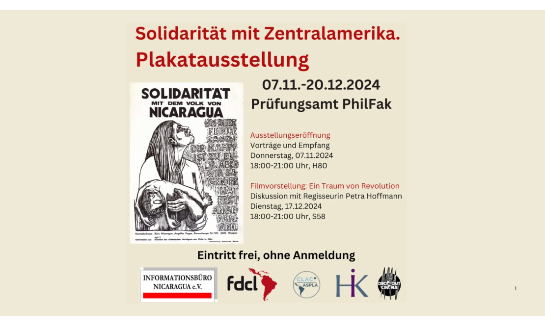 Ausstellungseröffnung mit Vorträgen zur Solidarität mit Zentralamerika