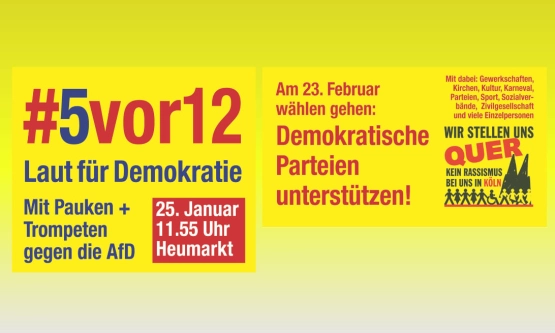 #5vor12 |  Laut für Demokratie﻿ mit Pauken und Trompeten gegen die AfD!﻿