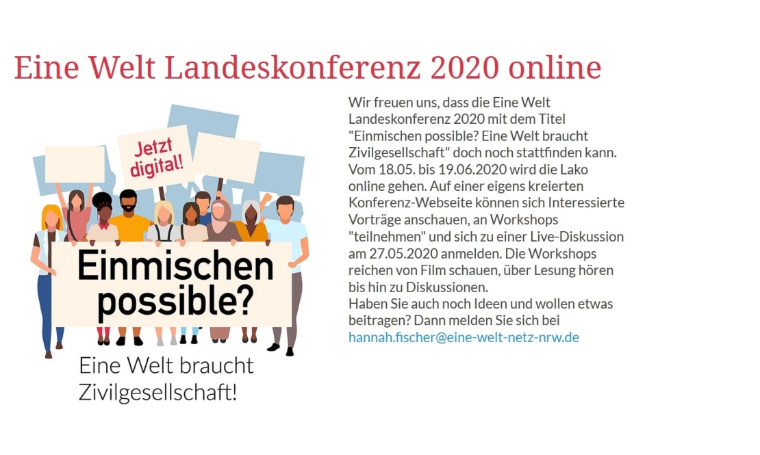 Eine Welt Landeskonferenz 2020 online