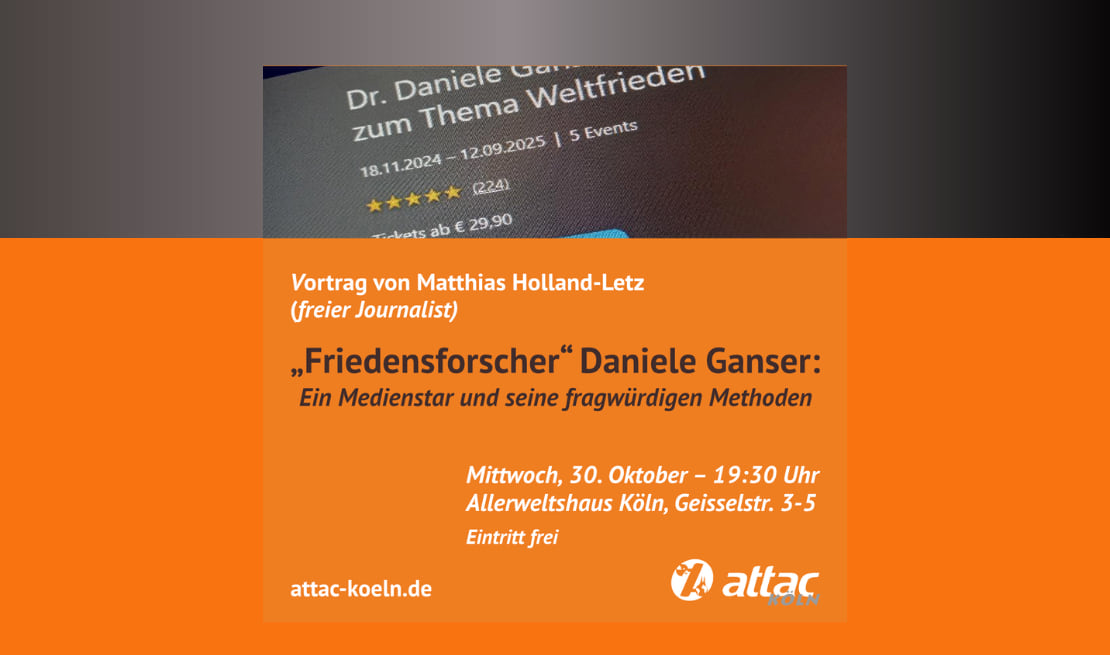 Vortrag mit Diskussion: Friedensforscher Daniele Ganser